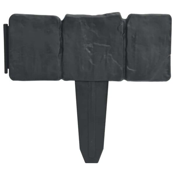 VIDAXL - vidaXL Clôture de jardin/pelouse plastique aspect de pierre 41 pcs 10m - large