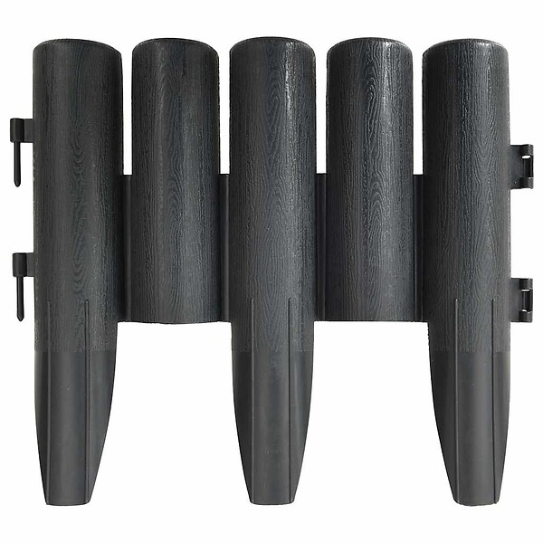 VIDAXL - vidaXL Bordures de pelouse 36 pcs Anthracite 10 m PP - large