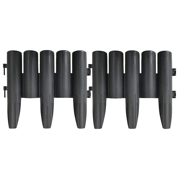 VIDAXL - vidaXL Bordures de pelouse 36 pcs Anthracite 10 m PP - large