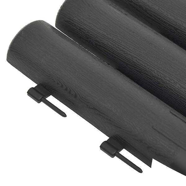 VIDAXL - vidaXL Bordures de pelouse 36 pcs Anthracite 10 m PP - large