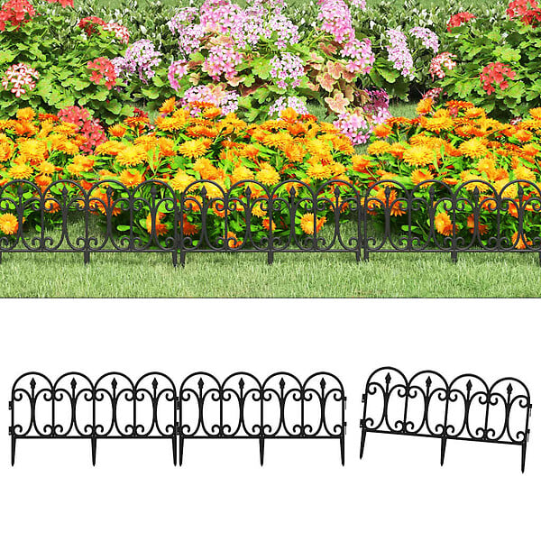 VIDAXL - vidaXL Bordures de pelouse 17 pcs Noir 10 m PP - large
