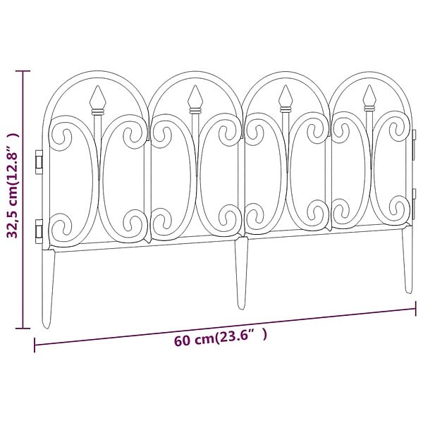 VIDAXL - vidaXL Bordures de pelouse 17 pcs Noir 10 m PP - large