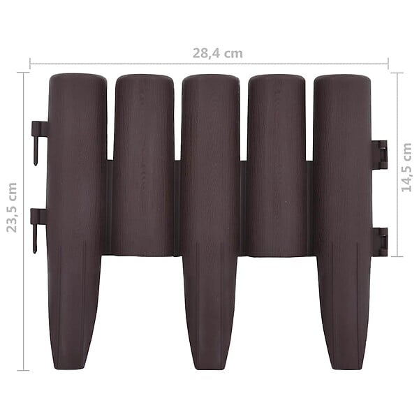 VIDAXL - vidaXL Bordures de pelouse 36 pcs Marron 10 m PP - large