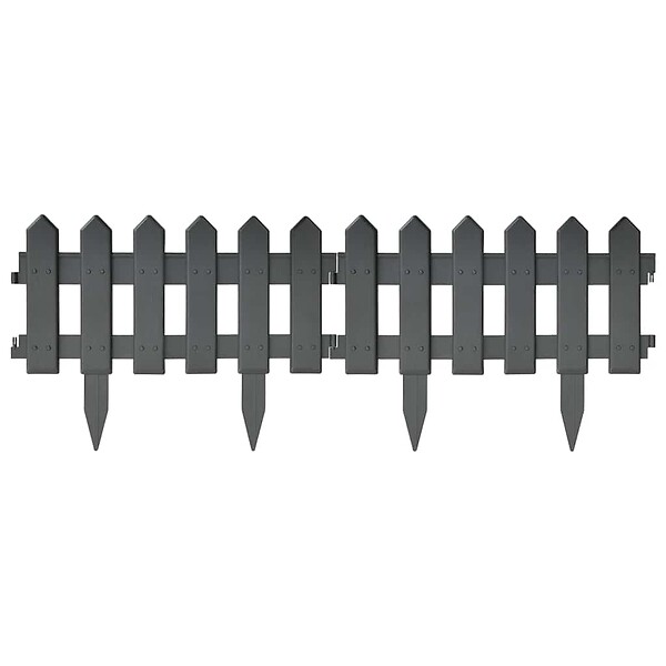 VIDAXL - vidaXL Bordures de pelouse 25 pcs Anthracite 10 m PP - large