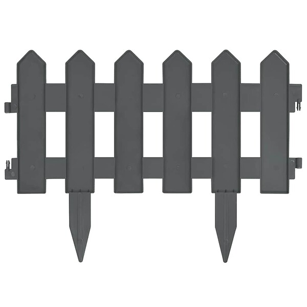 VIDAXL - vidaXL Bordures de pelouse 25 pcs Anthracite 10 m PP - large