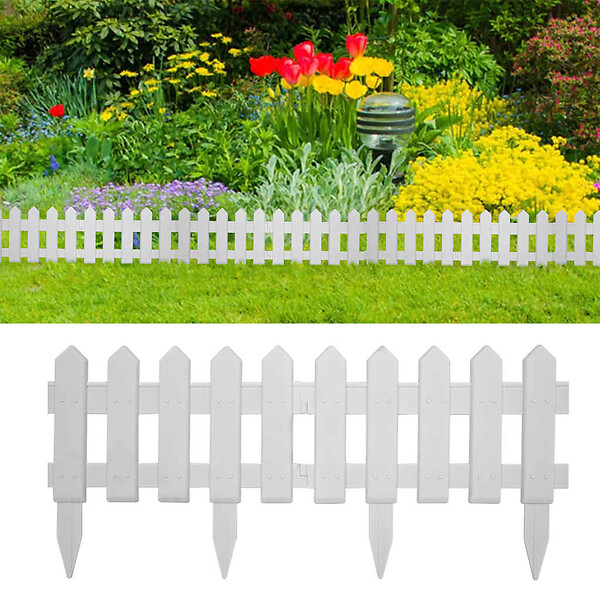VIDAXL - vidaXL Bordures de pelouse 25 pcs Blanc 10 m PP - large