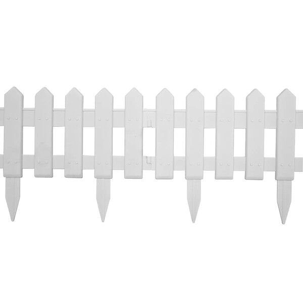 VIDAXL - vidaXL Bordures de pelouse 25 pcs Blanc 10 m PP - large