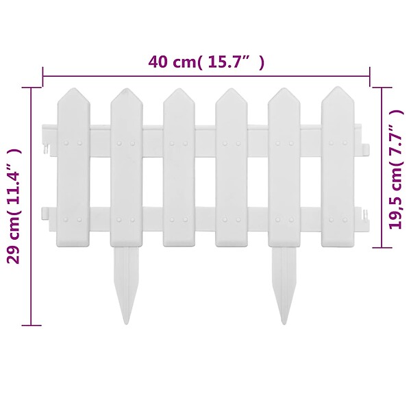 VIDAXL - vidaXL Bordures de pelouse 25 pcs Blanc 10 m PP - large