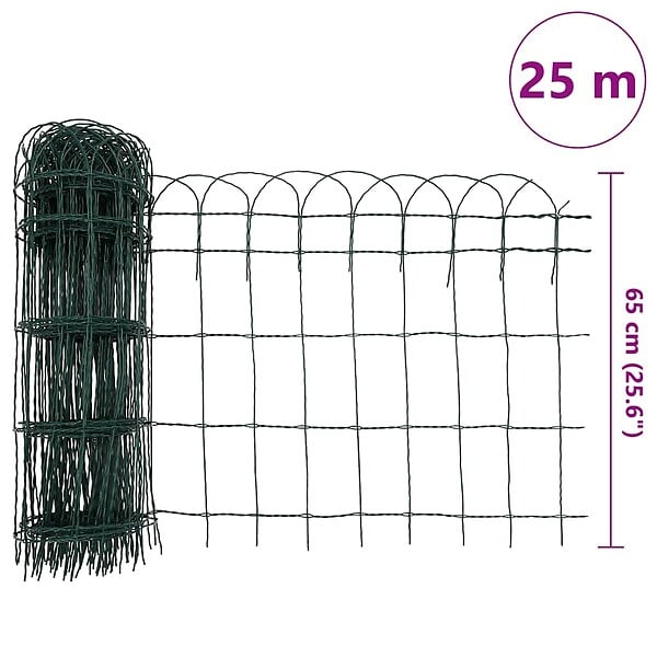 VIDAXL - vidaXL Bordure de pelouse Fer enduit de poudre 25x0,65 m - large
