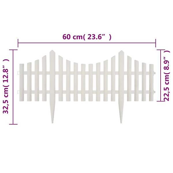 VIDAXL - vidaXL Bordure de pelouse Blanc 17 pcs / 10 m - large