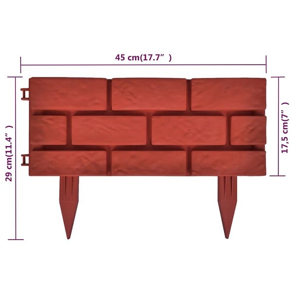 VIDAXL - vidaXL Clôture de jardin avec design de briques 11 pcs - large