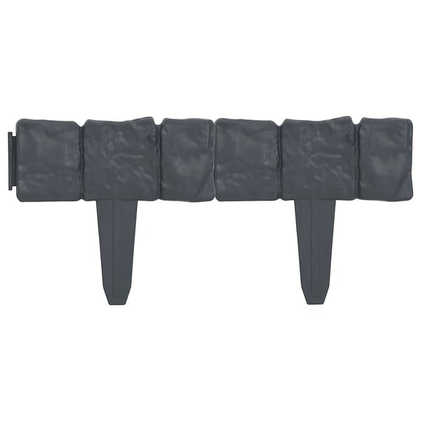 VIDAXL - vidaXL Clôture de jardin Aspect de pierre 41 pcs Plastique 10 m - large