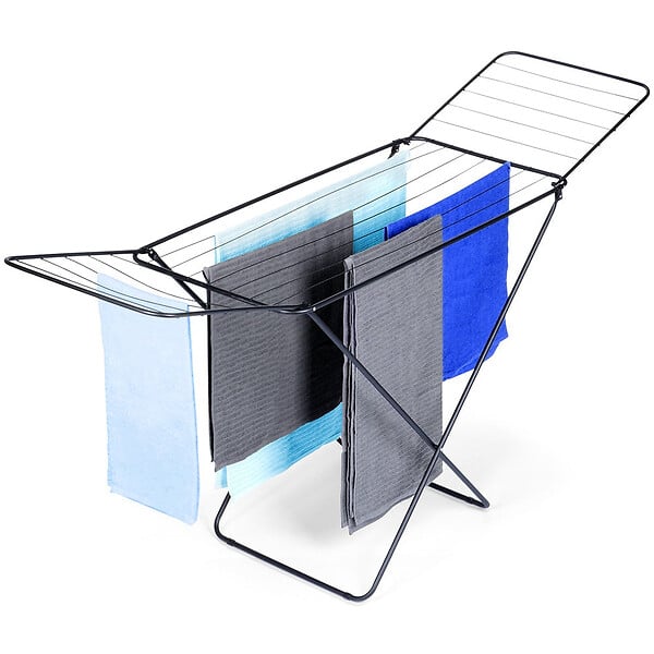 ENTREPOT BRICO - Étendoir séchoir à linge pliable en métal noir 181 cm - large