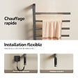 EMKE - EMKE Sèche-serviettes électrique salle de bain, Barres Pivotantes 180 degrés, 78 x 45 cm, WiFi App/Alexa, Écran tactile, Gris - vignette