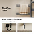 EMKE - EMKE Sèche-serviettes Électrique 76,9 x 45 cm, Barres pivotantes 180 degrés avec Étagère, WiFi App/Alexa, 120W, Gris - vignette