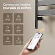 EMKE - EMKE Sèche-serviettes Électrique 76,9 x 45 cm, Barres pivotantes 180 degrés avec Étagère, WiFi App/Alexa, 120W, Gris - vignette