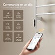 EMKE - EMKE Sèche-serviettes électrique salle de bain, Barres Pivotantes 180 degrés, 78 x 45 cm, WiFi App/Alexa, Écran tactile, Blanc - vignette