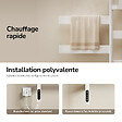 EMKE - EMKE Sèche-serviettes Électrique 76,9 x 45 cm, Barres pivotantes 180 degrés avec Étagère, WiFi App/Alexa, 120W, Blanc - vignette