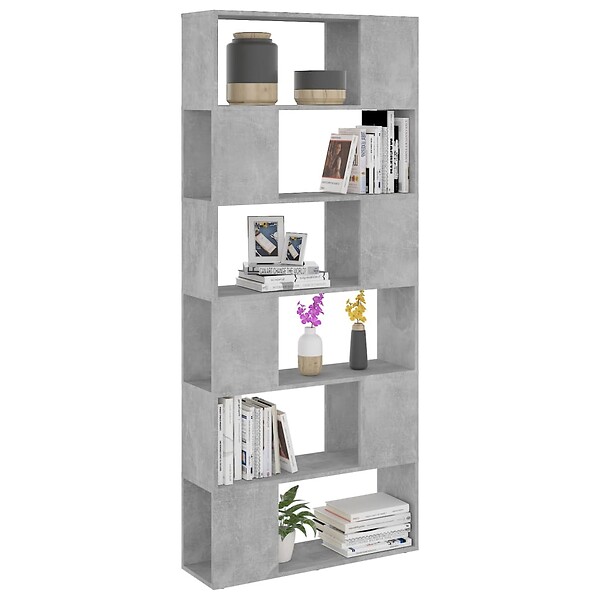 VIDAXL - vidaXL Bibliothèque/Séparateur de pièce Gris béton Bois d'ingénierie - large