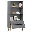 VIDAXL - vidaXL Bibliothèque MOLDE Gris 85x35x170,5 cm Bois massif de pin - vignette