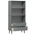 VIDAXL - vidaXL Bibliothèque MOLDE Gris 85x35x170,5 cm Bois massif de pin - vignette