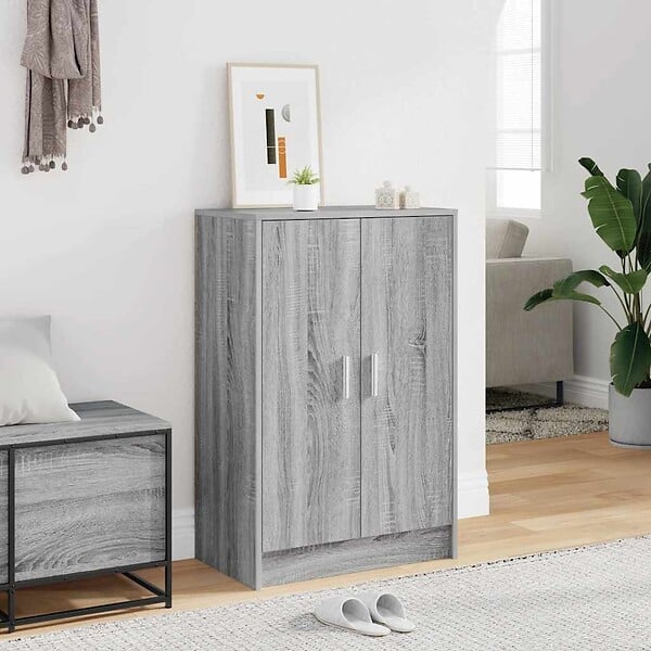 VIDAXL - vidaXL Meuble à  chaussures Sonoma gris 60x35x92 cm Bois d'ingénierie - large