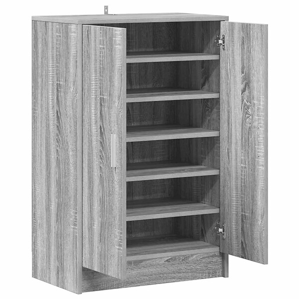 VIDAXL - vidaXL Meuble à  chaussures Sonoma gris 60x35x92 cm Bois d'ingénierie - large