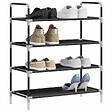VIDAXL - vidaXL Range-chaussures avec 4 étagères Métal et Tissu non tissé Noir - vignette