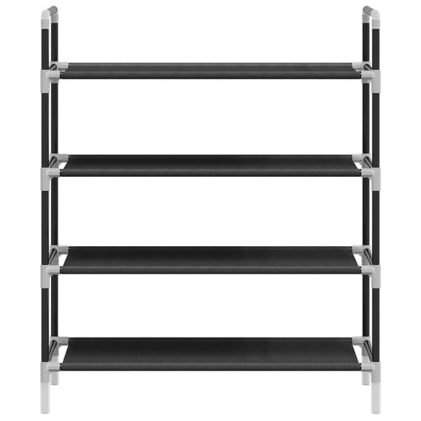VIDAXL - vidaXL Range-chaussures avec 4 étagères Métal et Tissu non tissé Noir - large