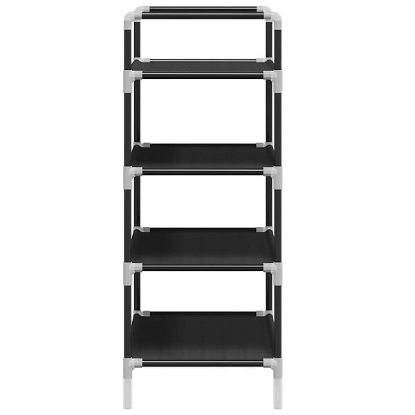 VIDAXL - vidaXL Range-chaussures avec 4 étagères Métal et Tissu non tissé Noir - large