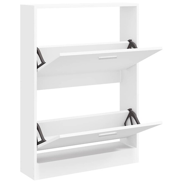 VIDAXL - vidaXL Armoire à  chaussures Blanc 59x17x81 cm Bois d'ingénierie - large