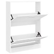 VIDAXL - vidaXL Armoire à  chaussures Blanc 59x17x81 cm Bois d'ingénierie - vignette