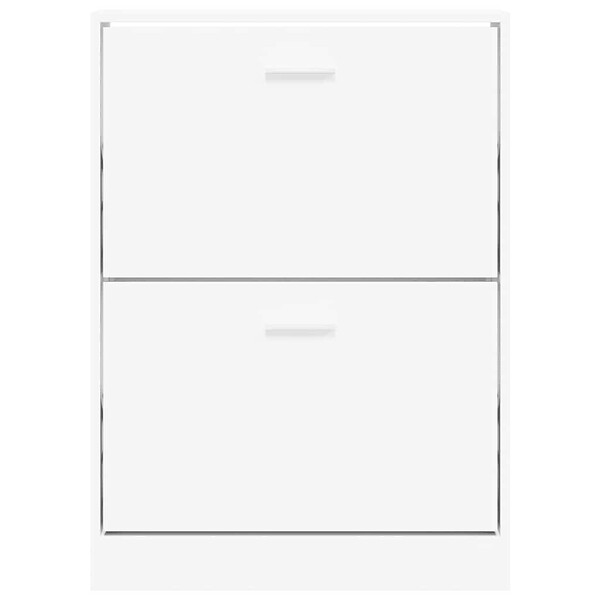 VIDAXL - vidaXL Armoire à  chaussures Blanc 59x17x81 cm Bois d'ingénierie - large