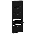 VIDAXL - vidaXL Armoire à  chaussures Noir 59x17x169 cm Bois d'ingénierie - vignette