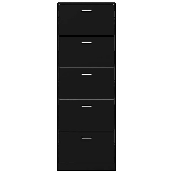 VIDAXL - vidaXL Armoire à  chaussures Noir 59x17x169 cm Bois d'ingénierie - large
