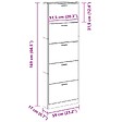 VIDAXL - vidaXL Armoire à  chaussures Noir 59x17x169 cm Bois d'ingénierie - vignette
