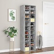 VIDAXL - vidaXL Armoire à  chaussures gris béton 54x34x183 cm bois d'ingénierie - vignette