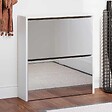 VIDAXL - vidaXL Meuble à  chaussures 2 étages avec miroir 63x17x67 cm Blanc - vignette