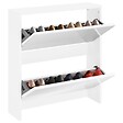 VIDAXL - vidaXL Meuble à  chaussures 2 étages avec miroir 63x17x67 cm Blanc - vignette