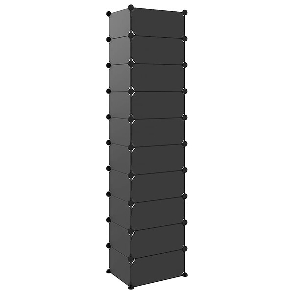 VIDAXL - vidaXL étagère à  chaussures Noir 44x32x174 cm PP - large
