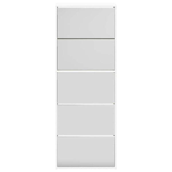 VIDAXL - vidaXL Meuble à  chaussures 5 étagères et miroir 63x17x169,5 cm Blanc - large