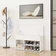 VIDAXL - vidaXL Banc à  chaussures Blanc 80x30x45 cm Bois d'ingénierie - vignette