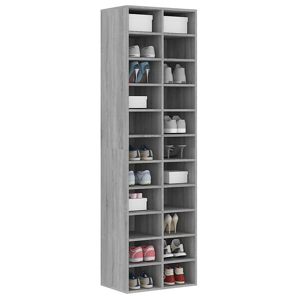 VIDAXL - vidaXL Meuble à  chaussures Sonoma gris 54x34x183 cm Bois d'ingénierie - large