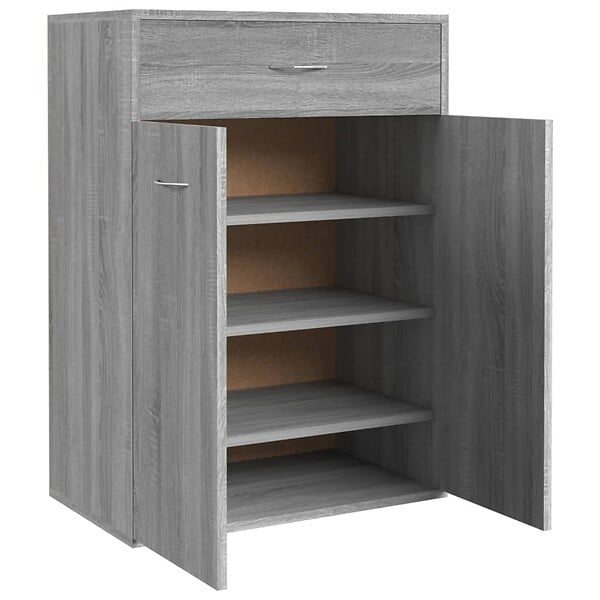 VIDAXL - vidaXL Armoire à  chaussures Sonoma gris 60x35x84 cm Bois d'ingénierie - large