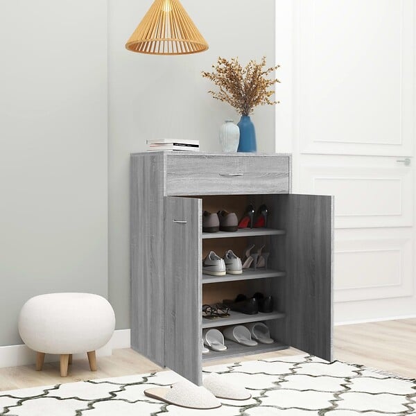 VIDAXL - vidaXL Armoire à  chaussures Sonoma gris 60x35x84 cm Bois d'ingénierie - large