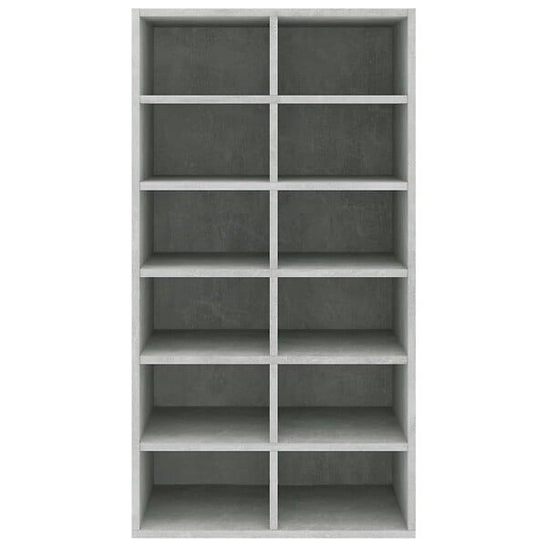 VIDAXL - vidaXL étagère à  chaussures Gris béton 54x34x100,5 cm Bois ingénierie - large