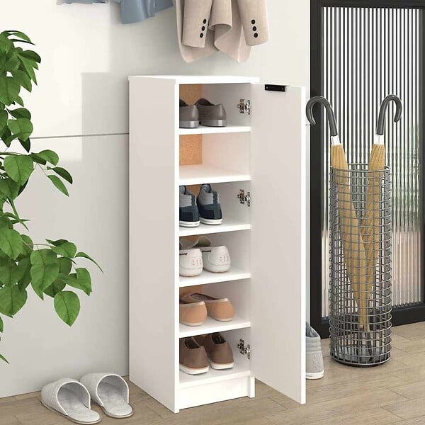 VIDAXL - vidaXL Armoire à  chaussures Blanc 30x35x100 cm Bois d'ingénierie - large