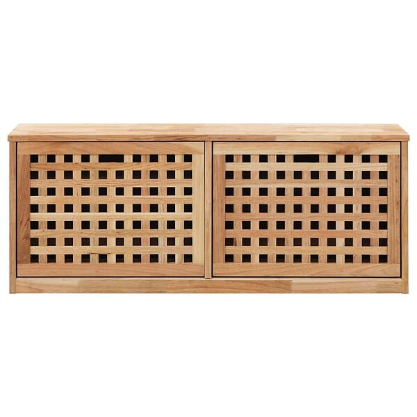 VIDAXL - vidaXL Banc de rangement de chaussures 94x20x38cm Bois massif de noyer - large