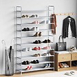 VIDAXL - vidaXL Range-chaussures 10 étagères Métal et Tissu non tissé Argenté - vignette
