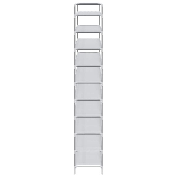 VIDAXL - vidaXL Range-chaussures 10 étagères Métal et Tissu non tissé Argenté - large